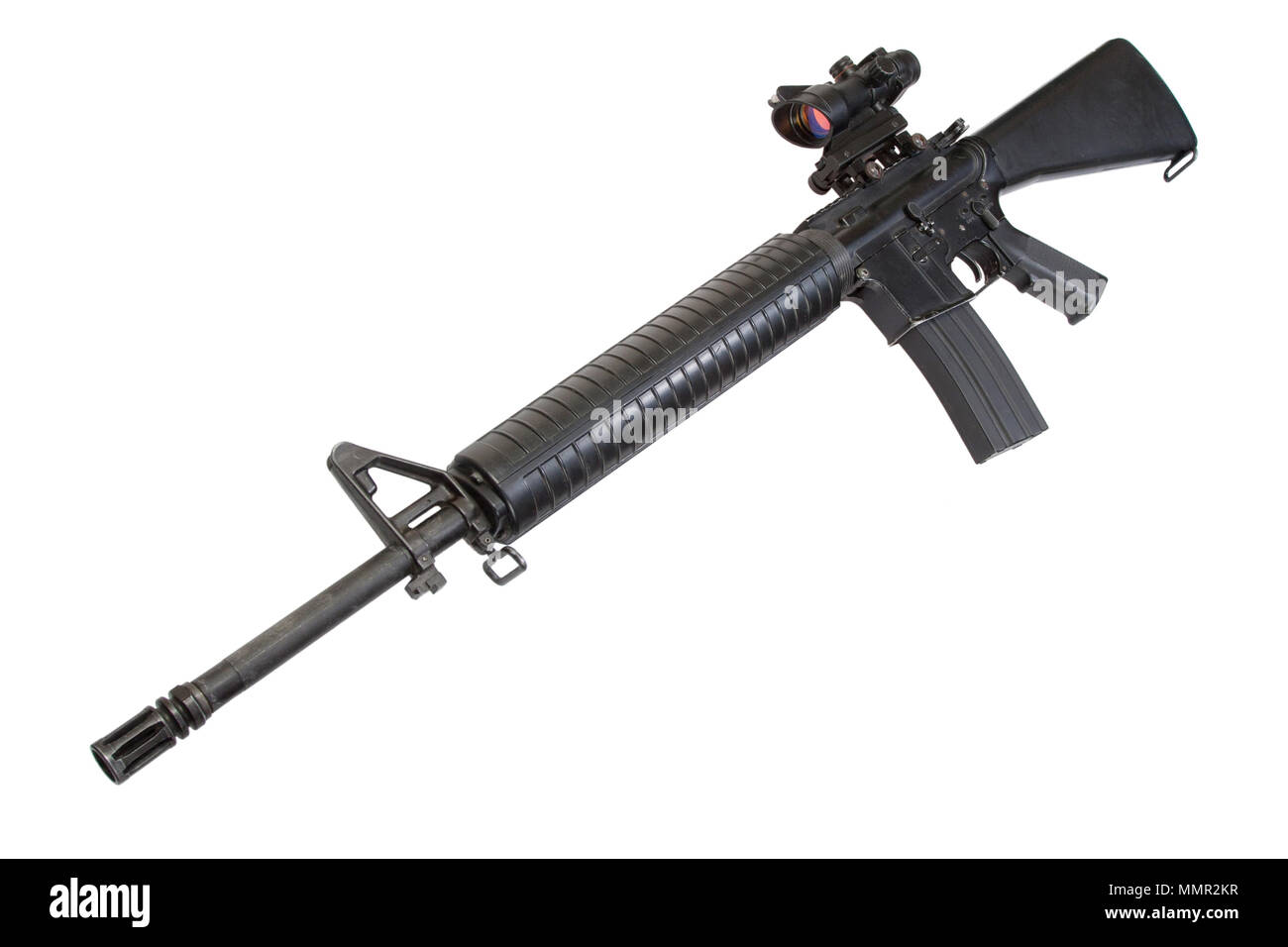 US Army M16 rifle isolated on a white background Stock Photo