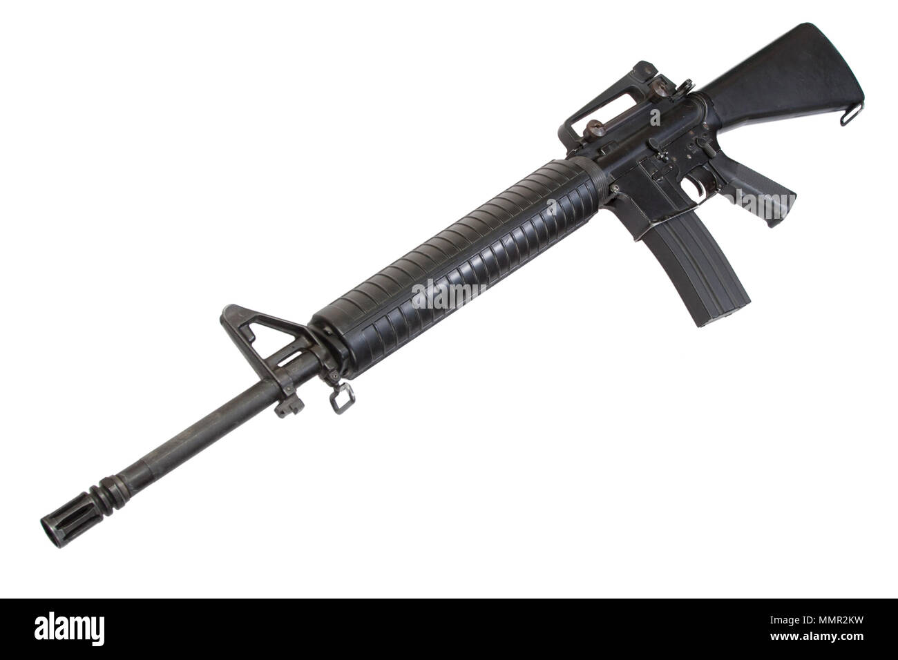 US Army service rifle M16 rifle isolated on a white background Stock Photo