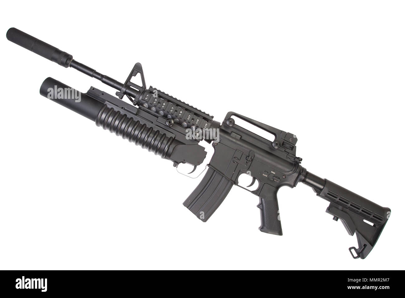 M4A1 カービン　M203 M4A1 carbine with silencer equipped with an M203 grenade