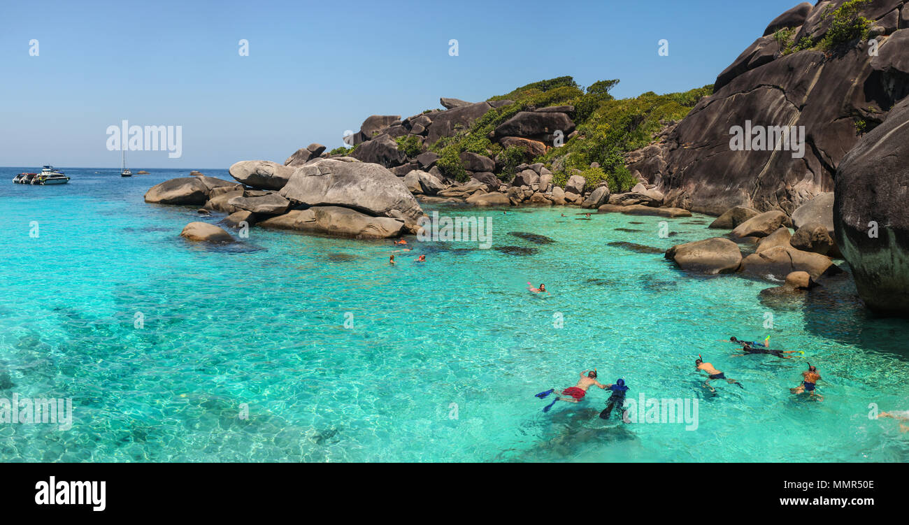 Similan Islands Thailand February 23 2016 Tourists Snorkeling 
