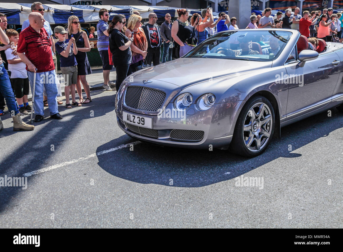 Silver Bentley car at the Supercar Event,High Street,Stockton on Tees
