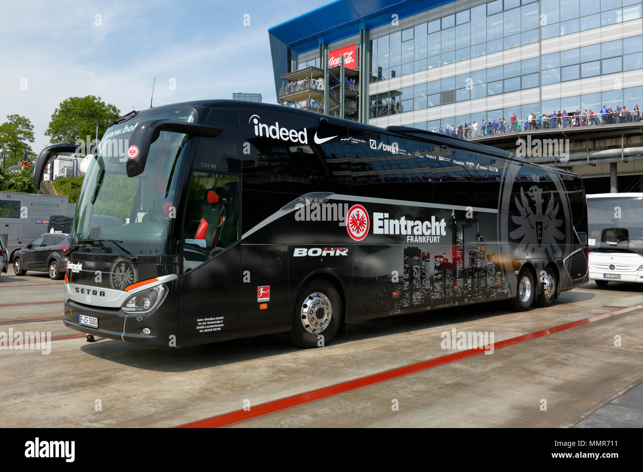 Sports Football Bundesliga 2017 2018 Fc Schalke 04 Vs Eintracht Frankfurt 1 0 Team Bus Frankfurt At The Veltins Arena Gelsenkirchen Stock Photo Alamy