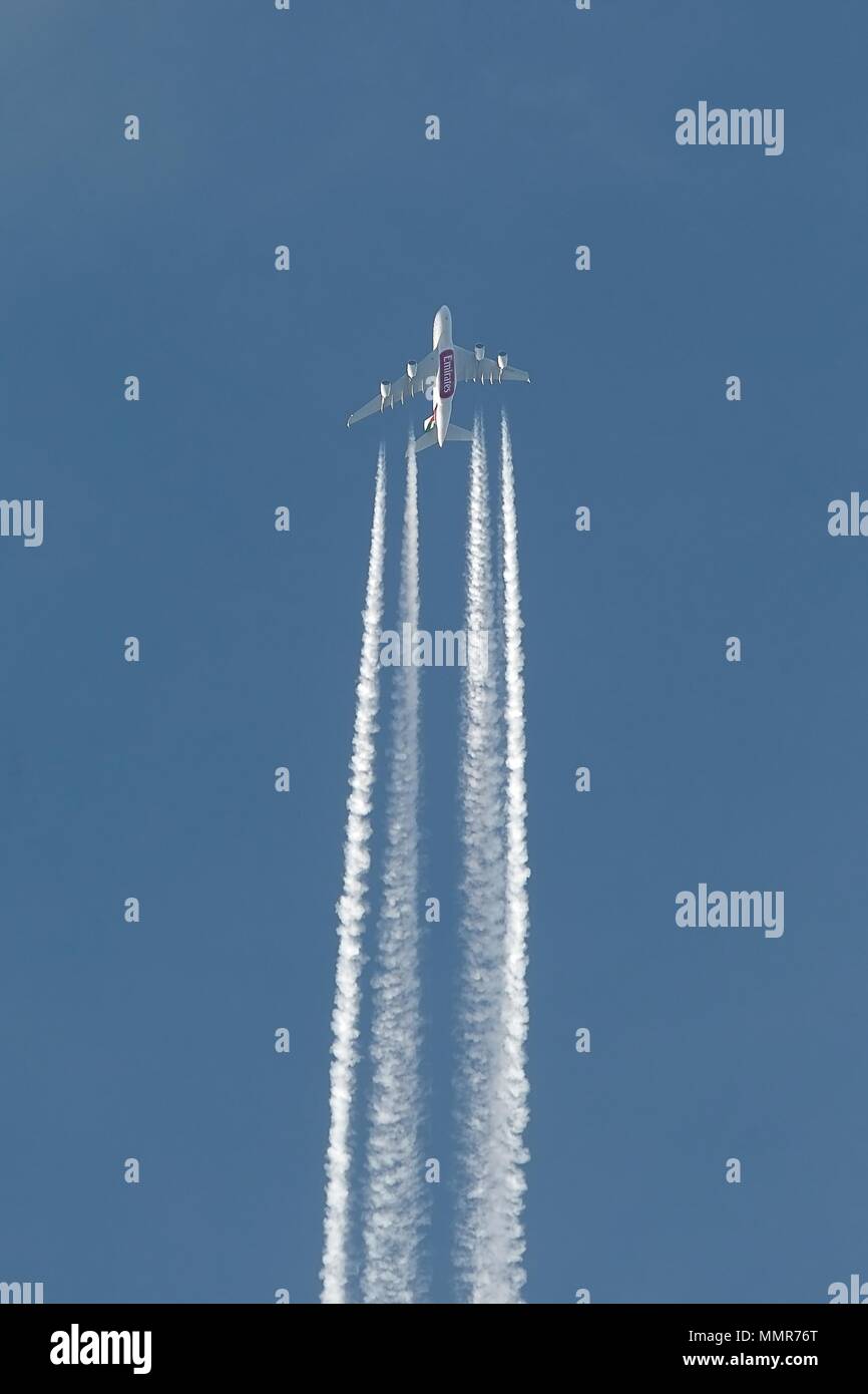Plane at cruising altitude Stock Photo Alamy