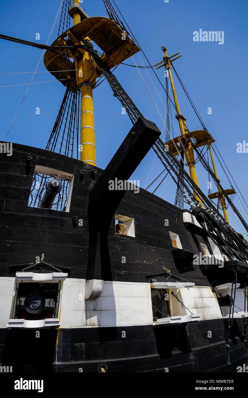 Dom Fernando II e Gloria, sailing ship, Almada district, Lisbon, Portugal Stock Photo