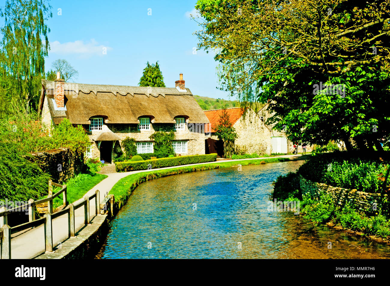 Thatched cottage Thornton Le Dale, North Yorkshire, England Stock Photo