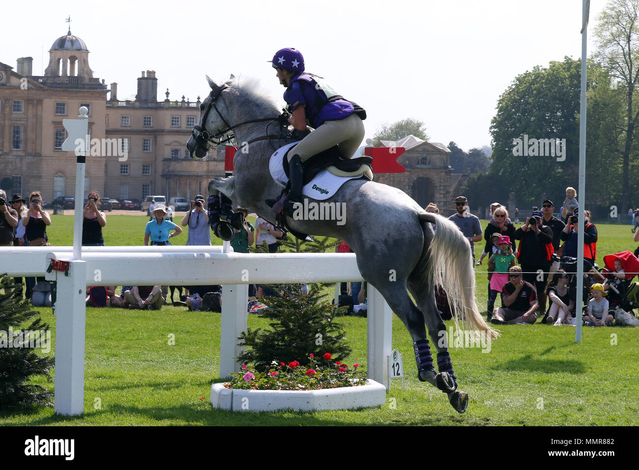 Badminton; Gloucestershire; United Kingdom. 5th May 2018. Ashley Edmond (GB) riding Triple Chance Cross Country at Badminton Horse Trials 2018 Stock Photo