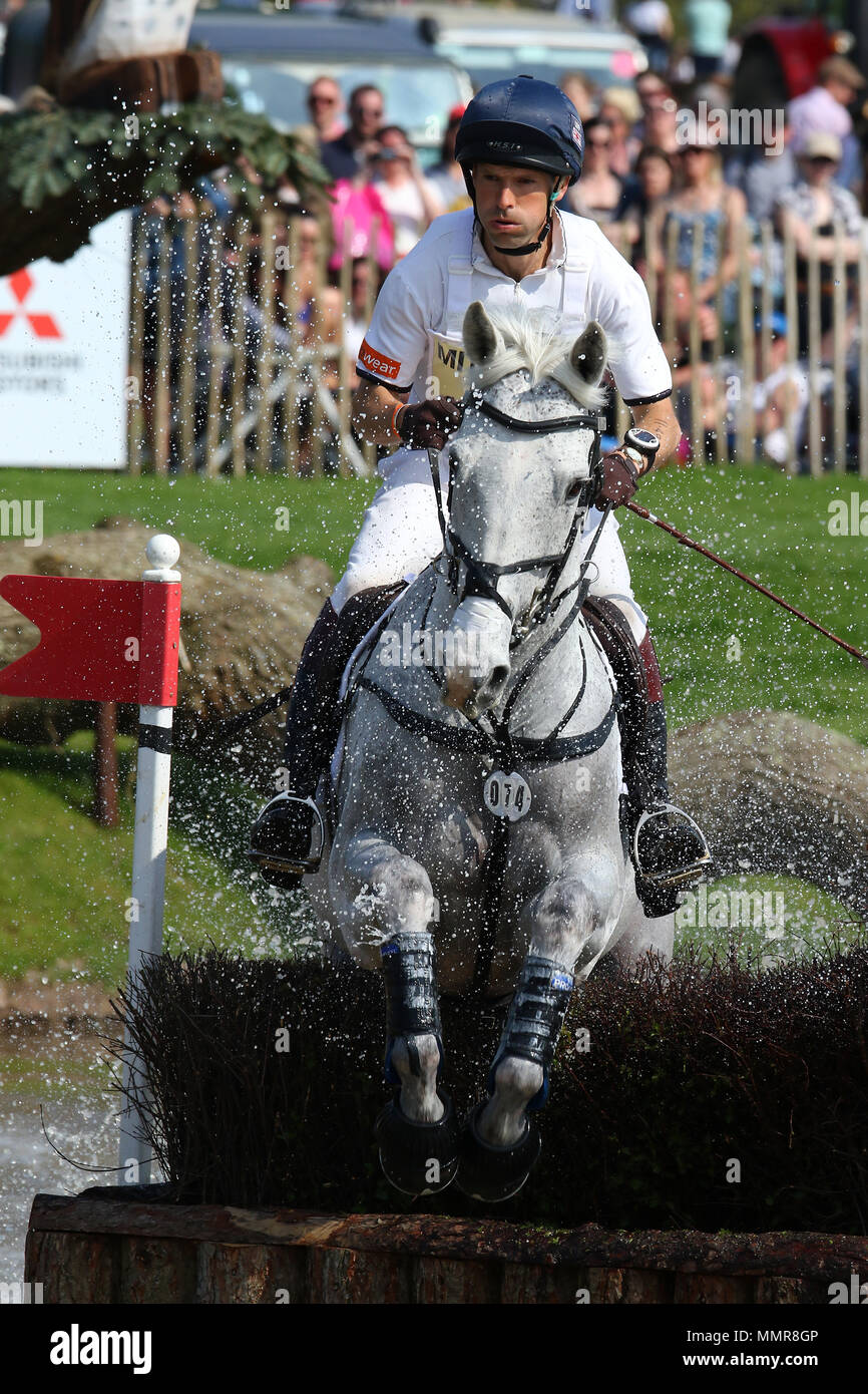 Badminton; Gloucestershire; United Kingdom. 5th May 2018. Harry Meade (GB) riding Away Cruising Cross Country at Badminton Horse Trials 2018 Stock Photo