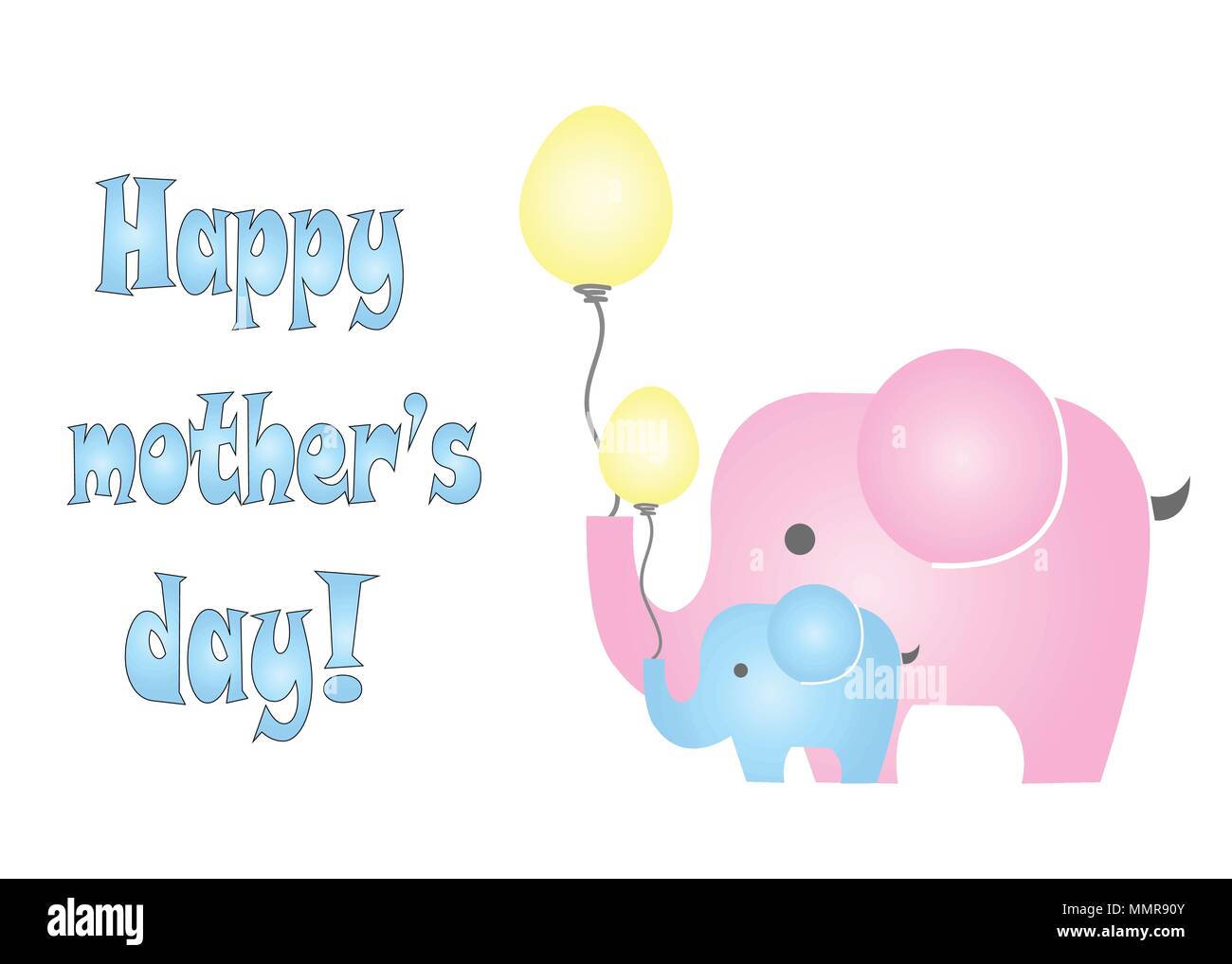 happy mothers day card with elephants vector Stock Vector Image & Art ...