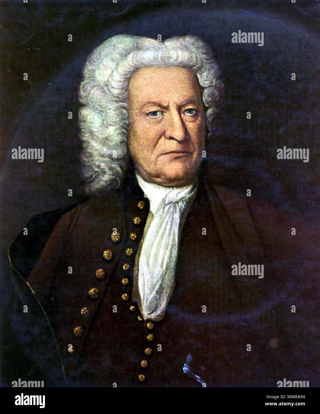 .  English: Portrait, possibly of Johann Sebastian Bach, the 'Volbach Portrait'. Discussion of authenticity by art historian and expert on Bach portraits Teri Noel Towe: [1] (archive URL).  . circa 1750. Bach 1750 Stock Photo