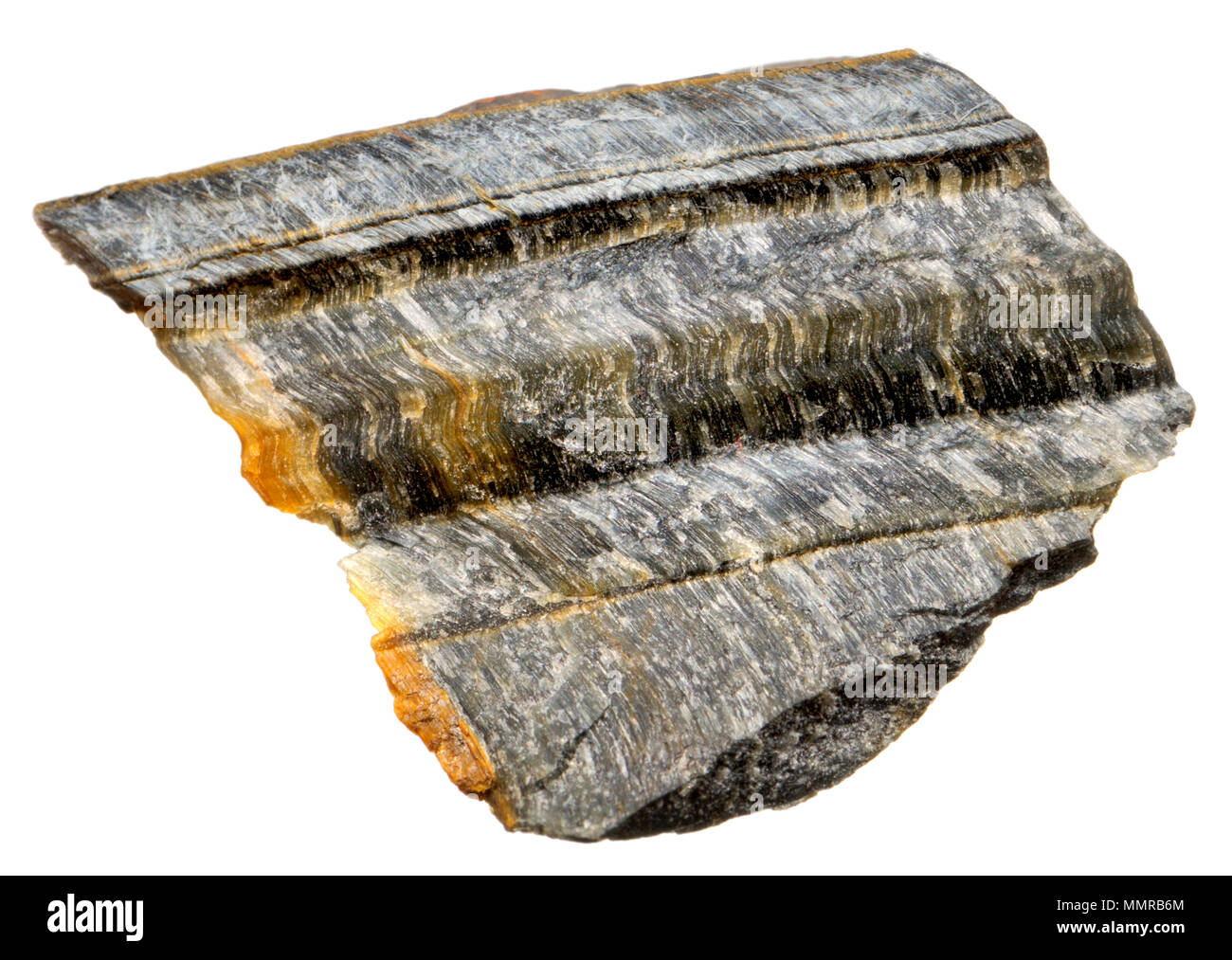 Hawk's Eye (grey-blue form of tiger's eye) Stock Photo