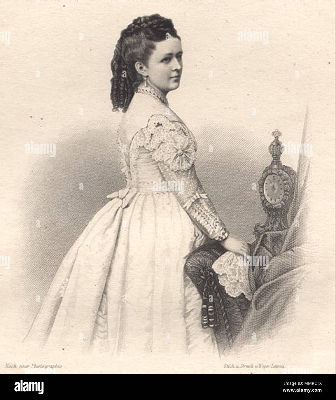 .  English: Bathildis of Anhalt-Dessau (1837-1902), princess of Schaumburg-Lippe  . 19th century. Unknown Bathildis of Anhalt-Dessau Stock Photo