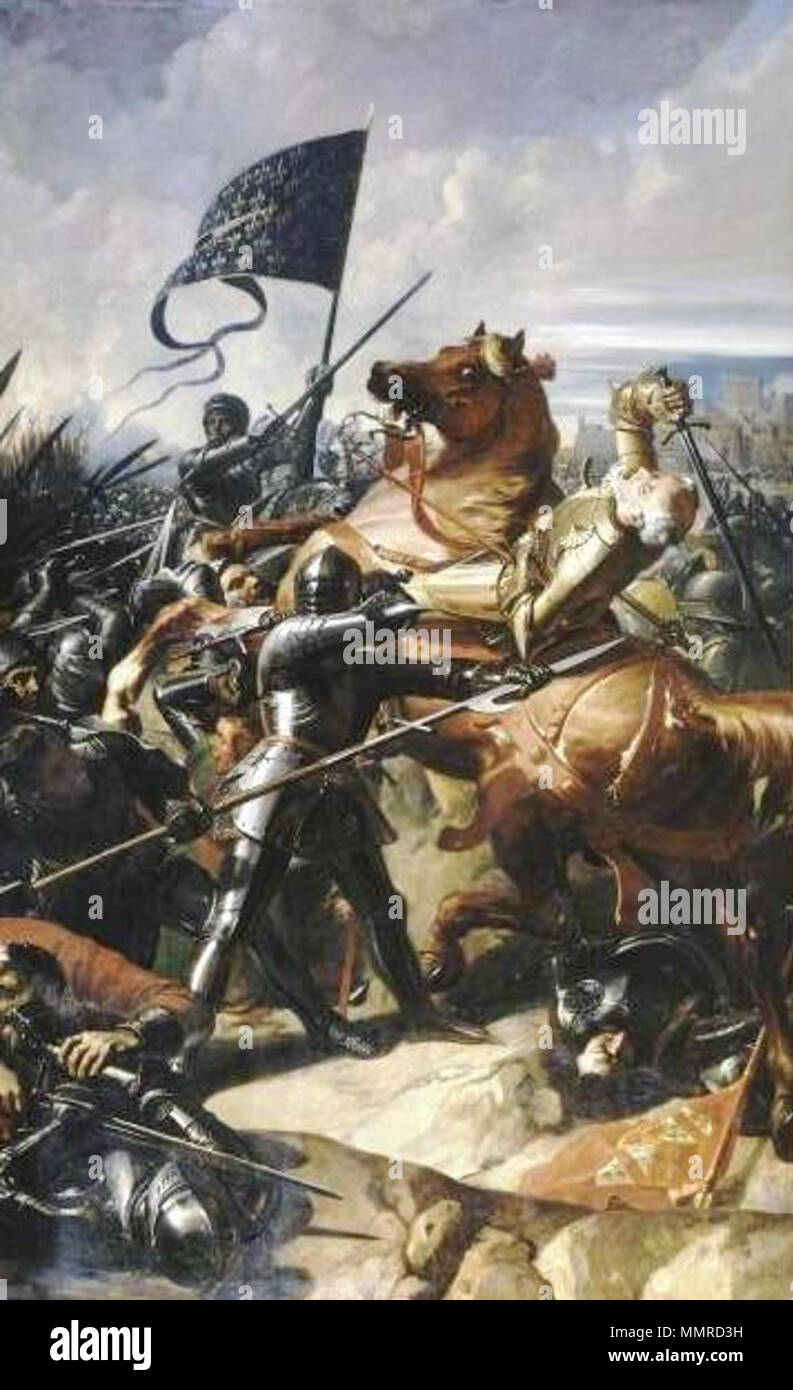 .  English: The Battle of Castillon (Hundred Years´ War, 1453)  Q2888257. 1839. Battle of Castillon Stock Photo