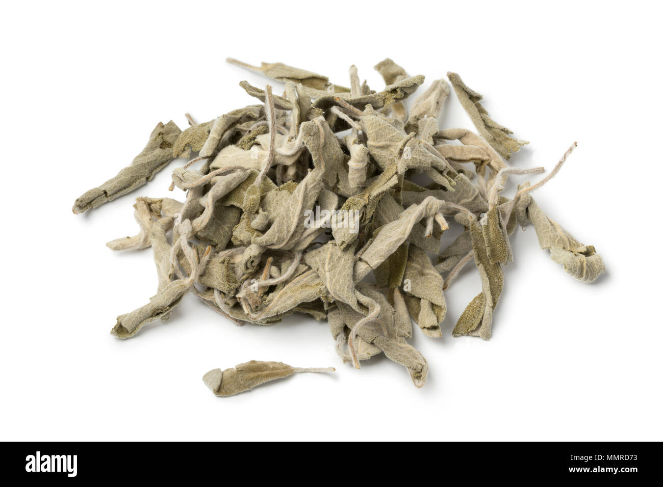 Heap of dried white horehound isolated on white background Stock Photo