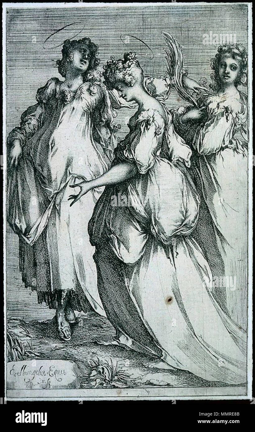 . English: Three Holy Women Jacques Bellange, French (Lorraine), active in 1595, died in 1616 Platemark: 31.6 x 19.6 cm (12 7/16 x 7 11/16 in.); Sheet: (trimmed within platemark, inlaid); Mount: 35.9 x 22.4 cm (14 1/8 x 8 13/16 in.) Etching; only state Classification: Prints Catalogue: Robert-Dumesnil 13; Walch 22; Reed-Worthen 38; only state Accession number: 40.125 Otis Norcross Fund  . between 1600 and 1616.   Jacques Bellange  (1575–1616)     Alternative names Jacques de Bellange; Jacques Charles de Bellange; Jacques. Bellange; Jacques Belange; Charles Bellange; Jac. Bellange; Charles de B Stock Photo