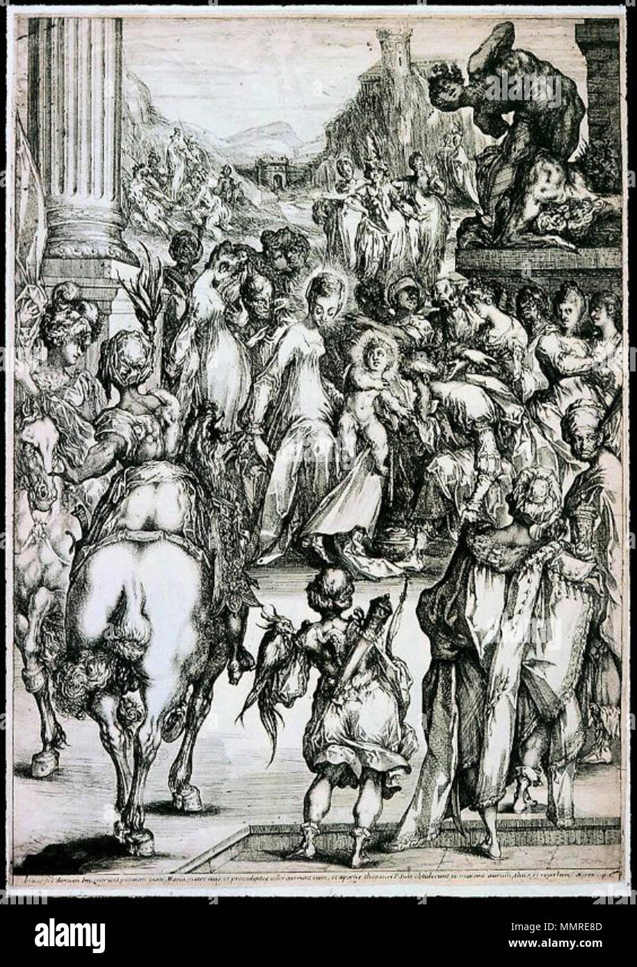 . English: The Adoration of the Magi Jacques Bellange, French (Lorraine), active in 1595, died in 1616 Platemark: 60.5 x 42.8 cm (23 13/16 x 16 7/8 in.); Sheet: 61 x 43.4 cm (24 x 17 1/16 in.) (trimmed irregularly) Etching and burin; fifth state Classification: Prints Catalogue: Robert-Dumesnil 02; Walch 20; Reed-Worthenthird 32; fifth state Accession number: 40.106  . between 1600 and 1616.   Jacques Bellange  (1575–1616)     Alternative names Jacques de Bellange; Jacques Charles de Bellange; Jacques. Bellange; Jacques Belange; Charles Bellange; Jac. Bellange; Charles de Bellange  Description Stock Photo