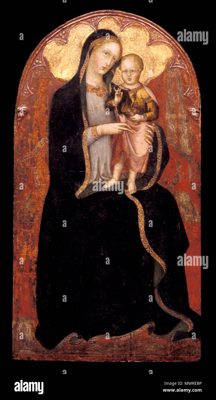 18 Andrea di Bartolo. Madonna and Child. 1410-1415, (110x50) Princeton University Art Museum Stock Photo