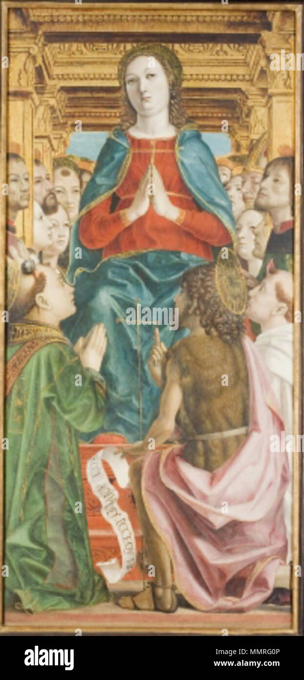 Madonna  and Saints. circa 1490. Bernardo zenale, madonna e santi, kansas Stock Photo