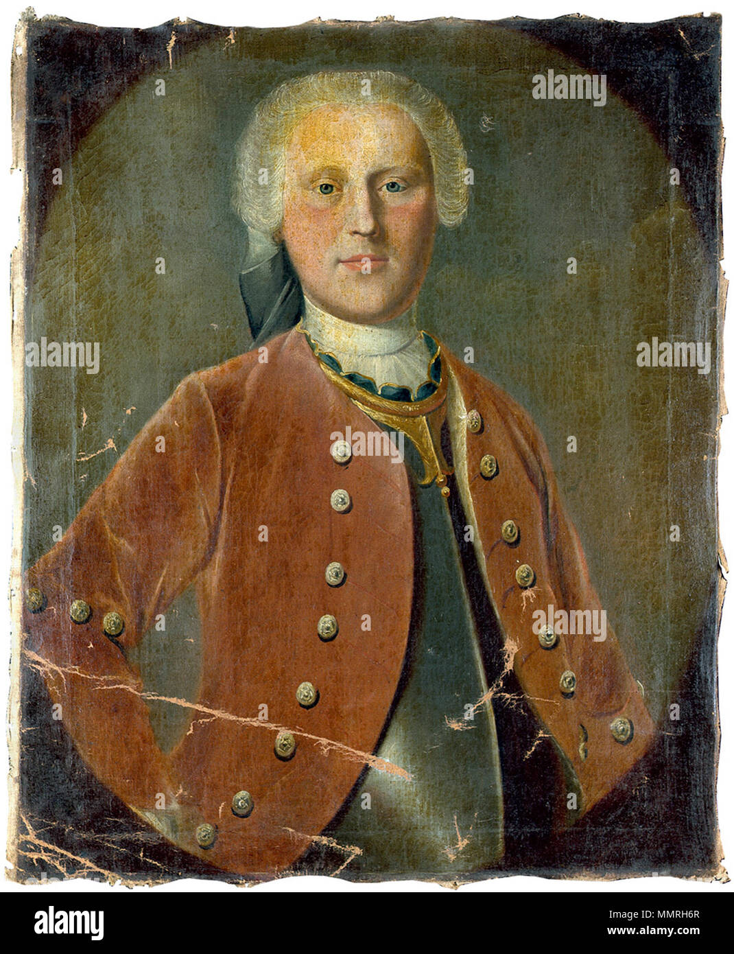 Bildnis eines Edelmanns in Rüstung aus Schloss Poplitz Stock Photo