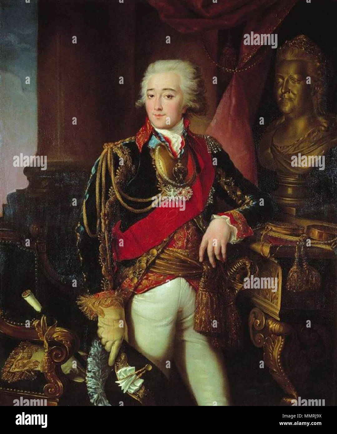 Russian: «??????? ?.?.?????????-????????» Portrait of Alexander Dmitriev-Mamonov (1758-1803). 1802. Nikolai Argunov 12 Stock Photo