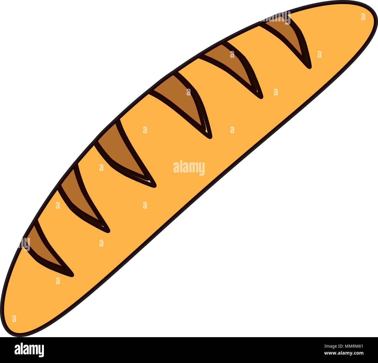color tasty french bread wheat food Stock Vector Image & Art - Alamy