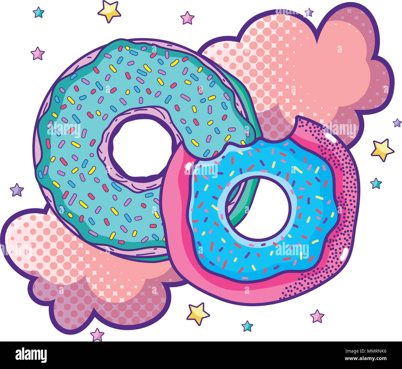 delicious donuts with cloud pop art Stock Vector Image & Art - Alamy