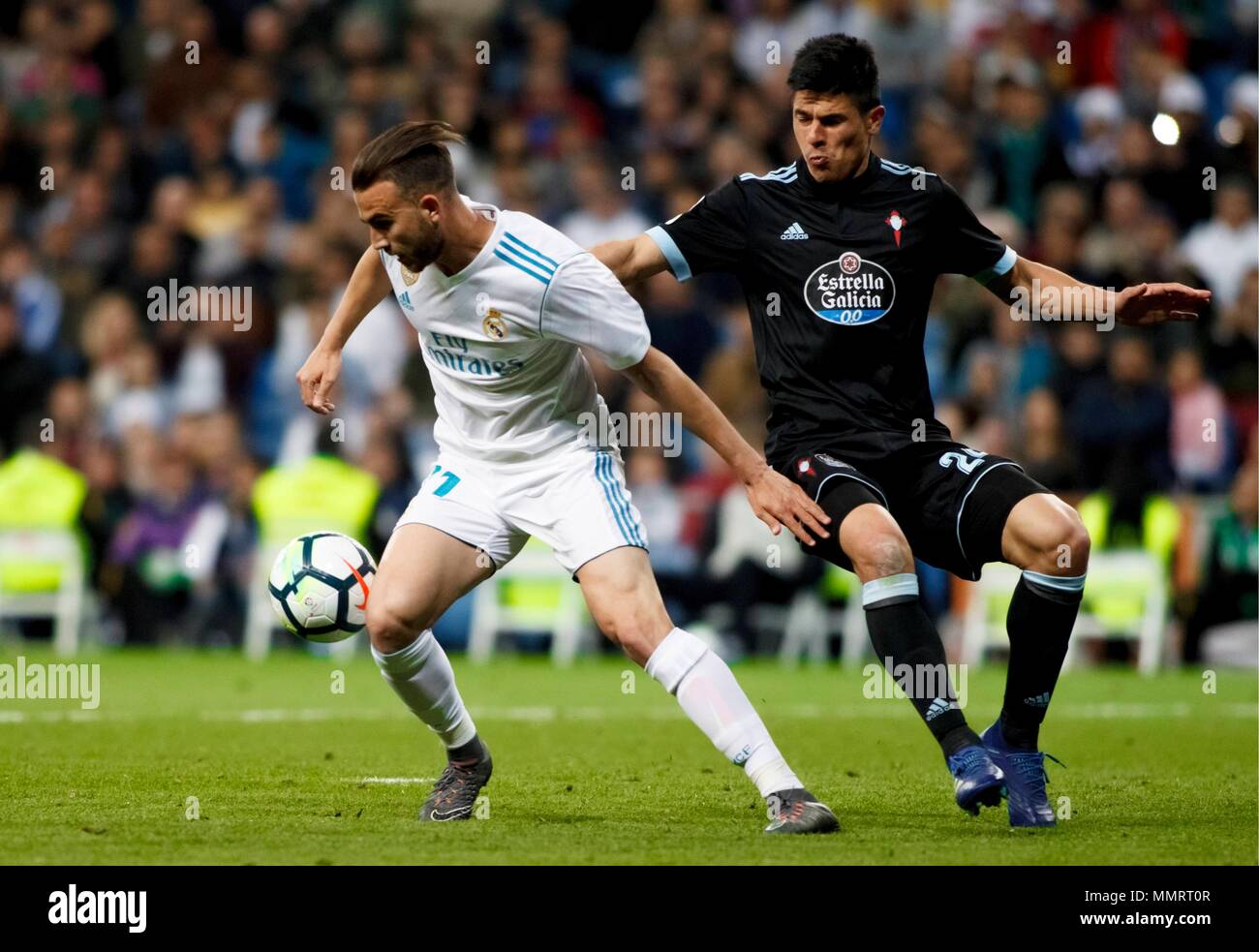 Borja Mayoral of Real Madrid during the LaLiga 2017/18 match between Real  Madrid and Celta de Vigo, at Santiago Bernabeu Stadium in Madrid on May 12,  2018. (Photo by Guille Martinez/Cordon Press)