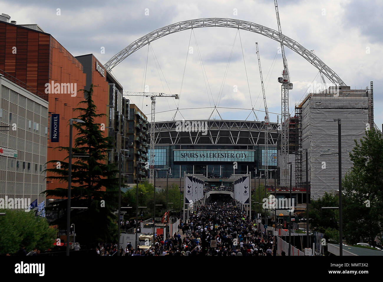 London, UK. 13th May, 2018. Fans walk up Wembley Way as they arrive at Wembley for the match. Premier League match, Tottenham Hotspur v Leicester City Wembley Stadium in London on Sunday 13th May 2018.  this image may only be used for Editorial purposes. Editorial use only, license required for commercial use. No use in betting, games or a single club/league/player publications . pic by Steffan Bowen/Andrew Orchard sports photography/Alamy Live news Stock Photo