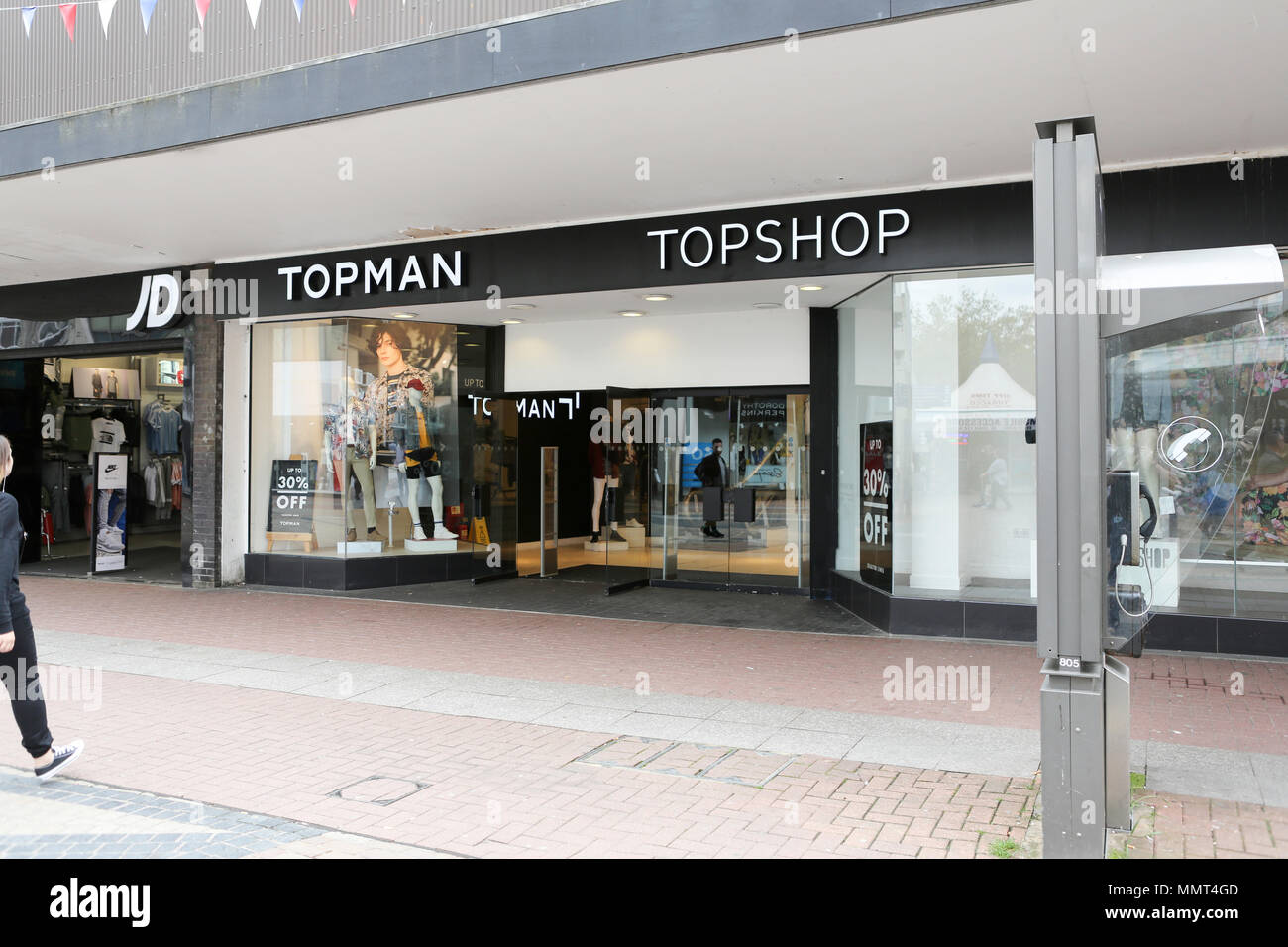 13th May, 2018. Topshop Topman Southend will cease trading on Saturday 16th  June due to landlord redevelopment. The store will officially close its  doors on Saturday June 16. Penelope Barritt/Alamy Live News