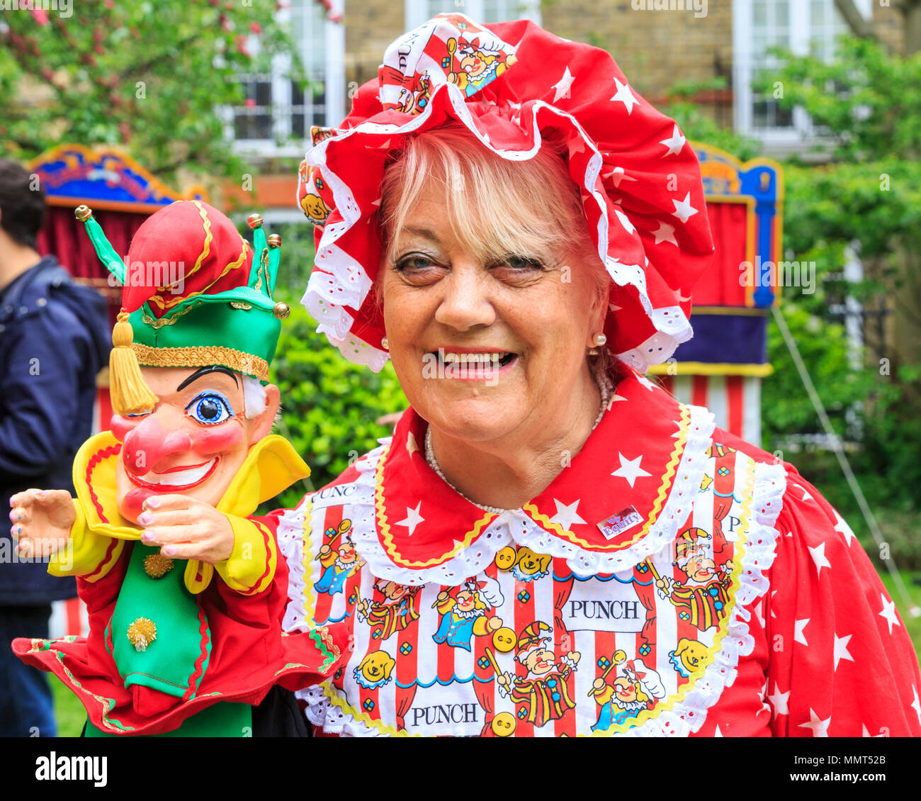Covent Garden, London, 13th May 2018. A participant in Judy costume