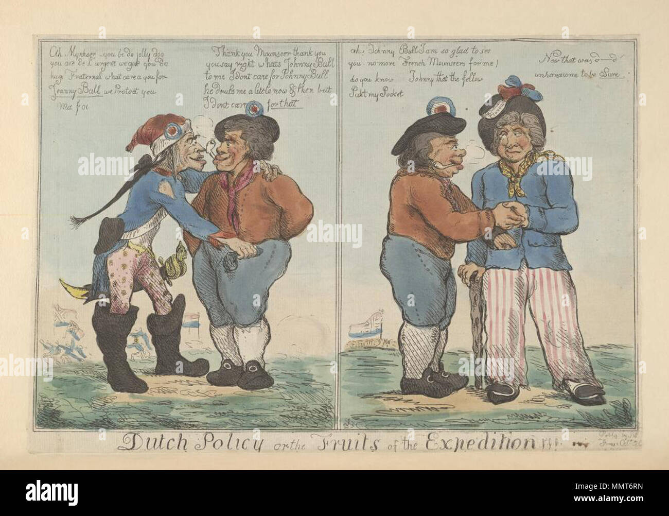 . British political cartoon; A satire on the Helder Expedition, 1799
