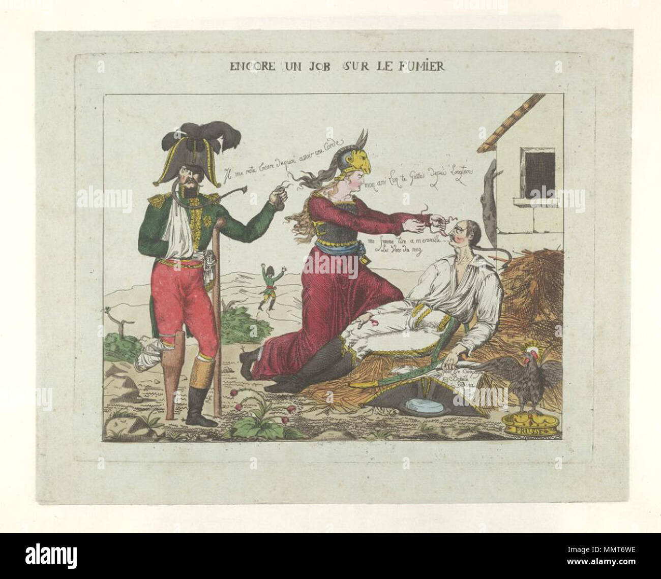 . French political cartoon; References: De Vinck, No. 8236.  Encore un job sur le fumier. 1806. Bodleian Libraries, Encore un job sur le fumier Stock Photo