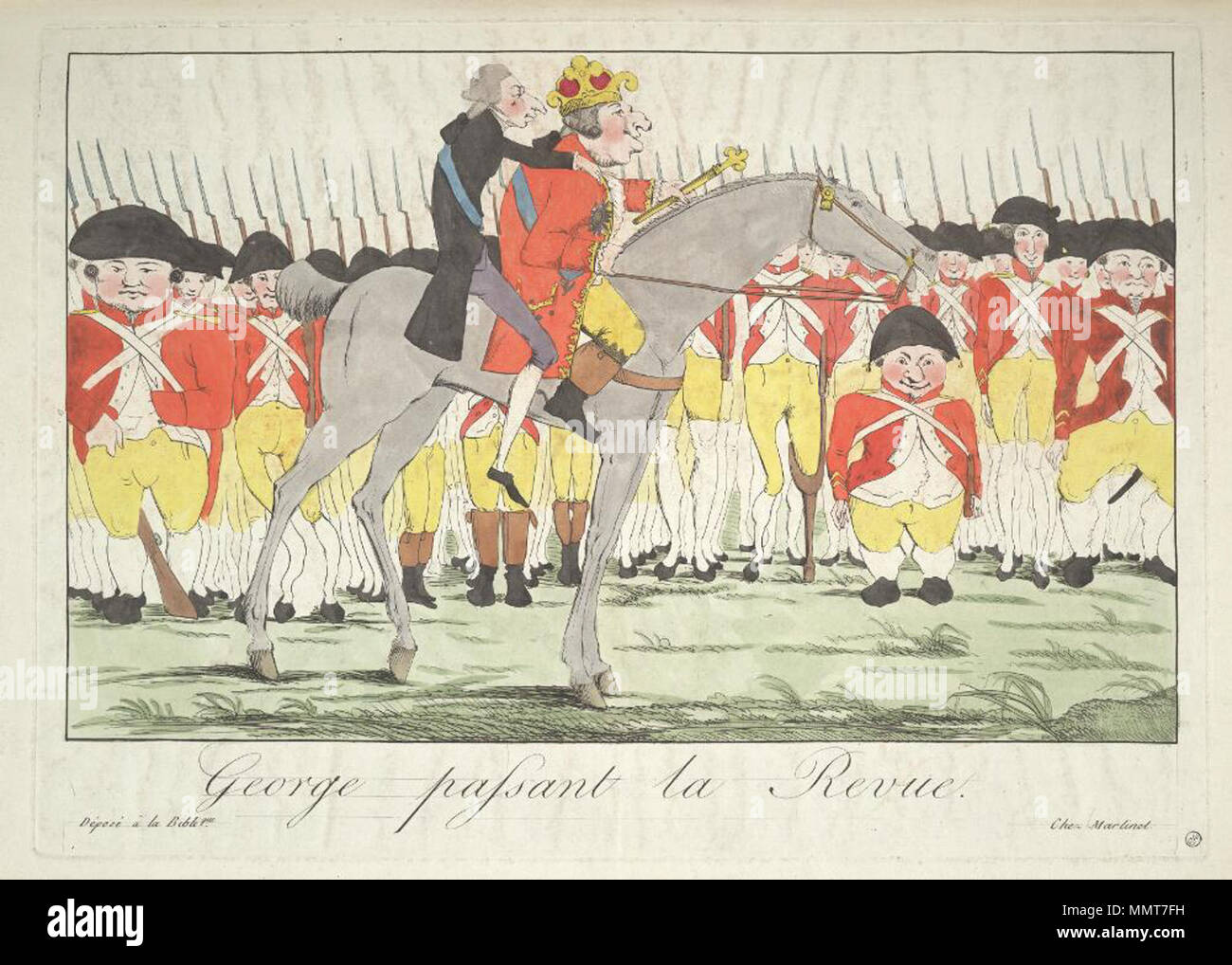 . French political cartoon  George passant la revue. 1790. Bodleian Libraries, George passant la revue Stock Photo