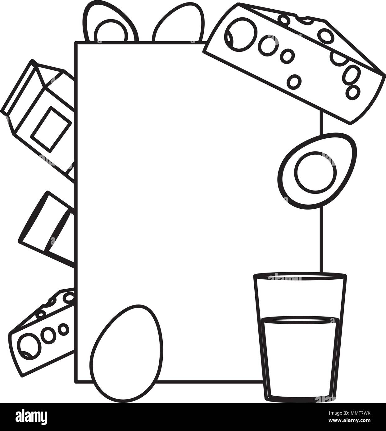 line emblem with healthy breakfast nutrition Stock Vector