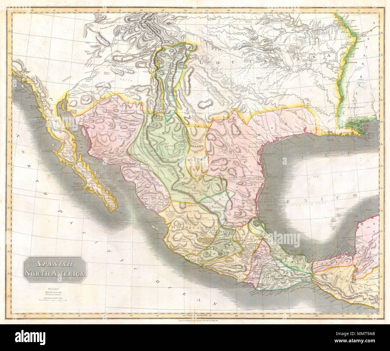 English This Hand Colored Map Along With Pinkerton S Similar Map Is Most Likely The Most Important Large Format English Map Of The American Southwest To Be Produced In The 19th Century