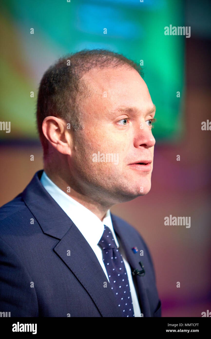 Prime Minister of Malta JOSEPH MUSCAT  delivers a speech at the Institute of Directors Open House 2018 event held in the IoD's Pall Mall building Stock Photo