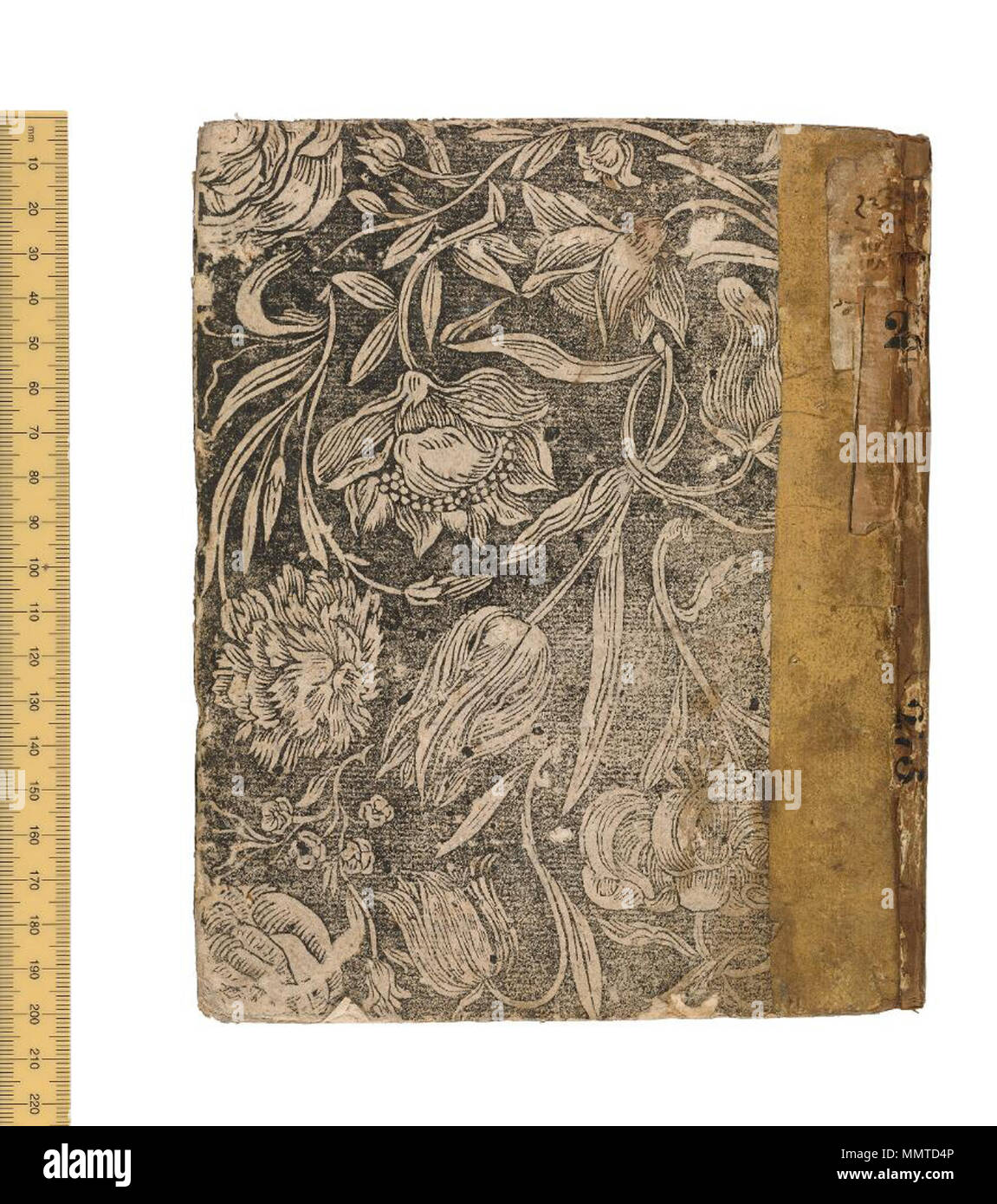 . Decorated paper. Dutch, early 18th century. A simple binding of paste-boards, covered with decorated paper (probably Dutch).  Sefer Bisarti Tsedek. 1686. Morawcik, Moses ben Eliezer [author] Bodleian Libraries, Sefer Bisarti Tsedek Stock Photo