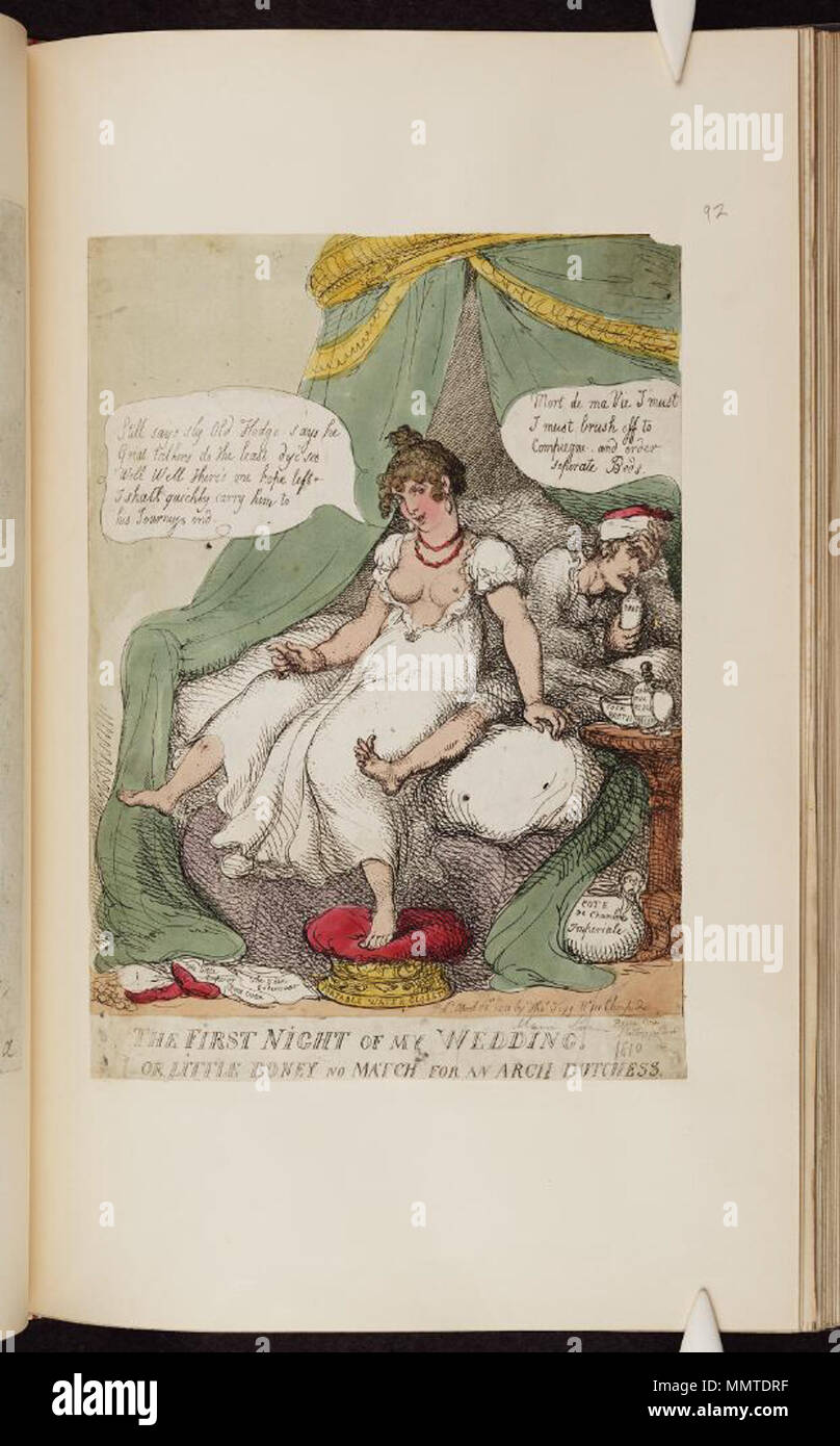 . Satire on the Peninsular war.  The first night of my wedding. 25 April 1810. Bodleian Libraries, The first night of my wedding Stock Photo