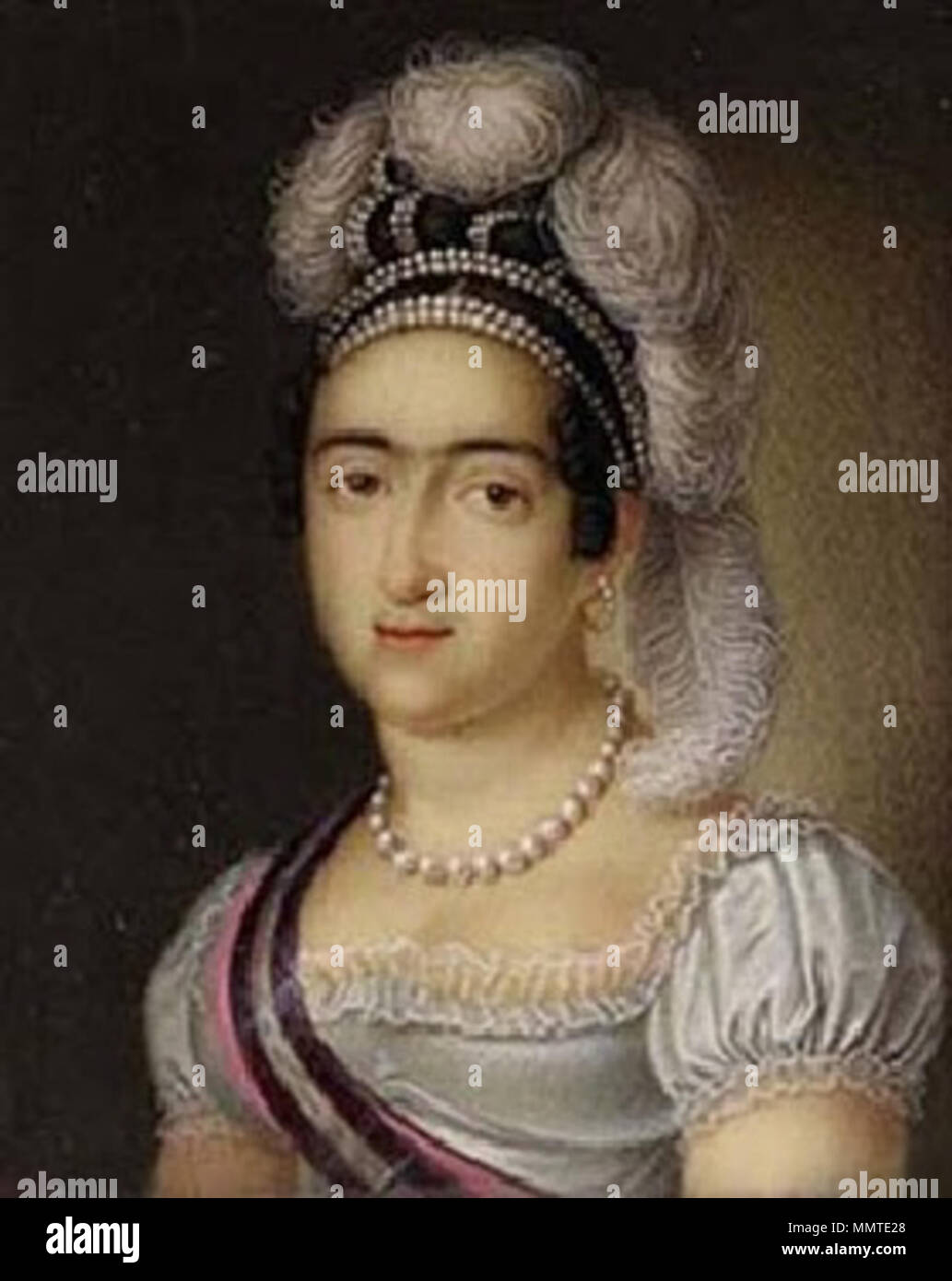 Portrait of Infanta Maria Francisca of Portugal (1800-1834). 19th century. M Francisca de Asis by de la Cruz Stock Photo