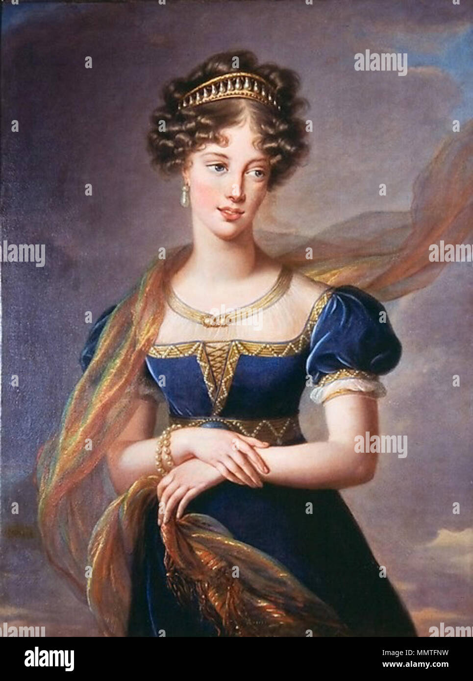 Louise-Elisabeth Vigée-Lebrun - La duchesse de Berry en robe de velours bleu Stock Photo