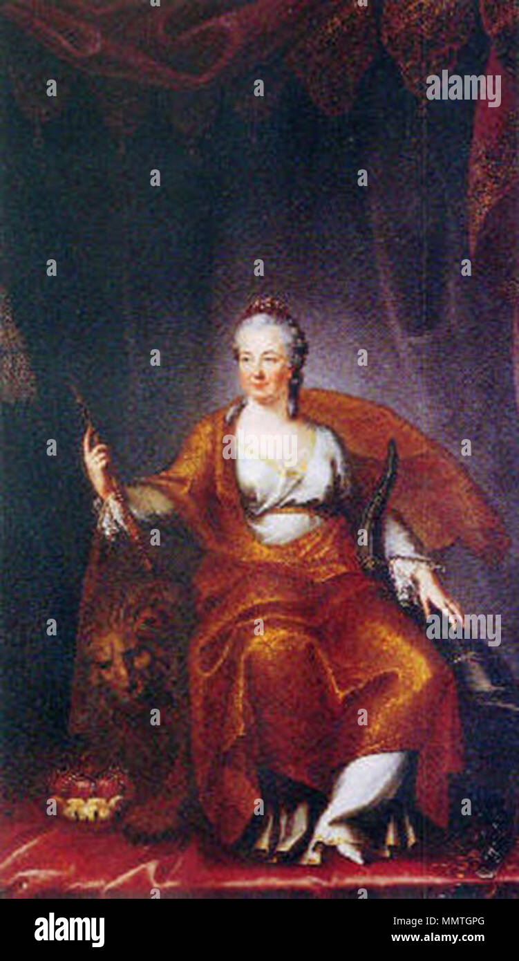 .  English: Countess Palatine Elisabeth Auguste of Sulzbach (1721-1794)  . circa 1767-1770. Brandt - Elisabeth Augusta of Sulzbach with Cornucopia Stock Photo