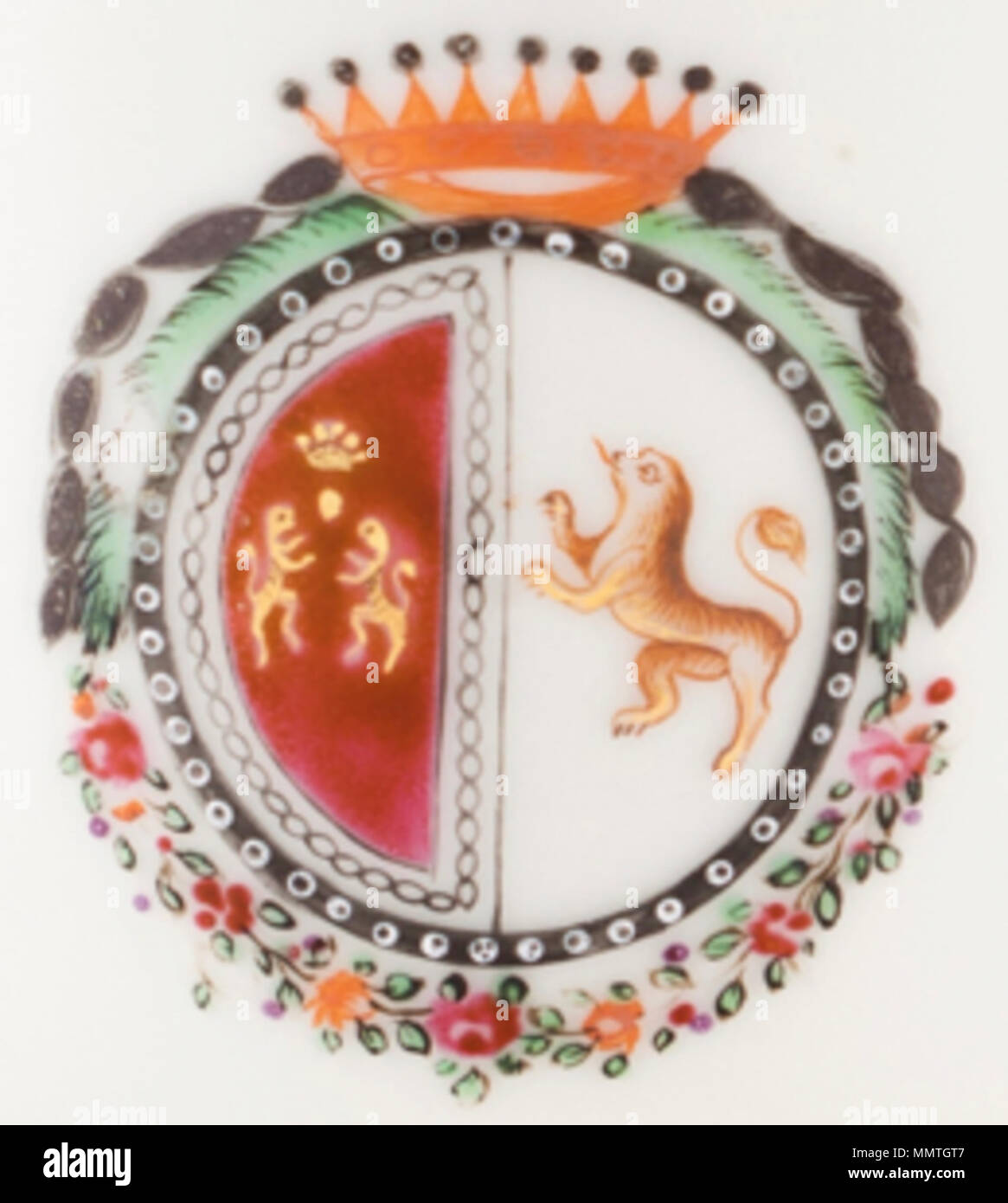 Brasão de armas de José de Seabra da Silva (Porcelana da China, Período Qianlong, c. 1755) Stock Photo