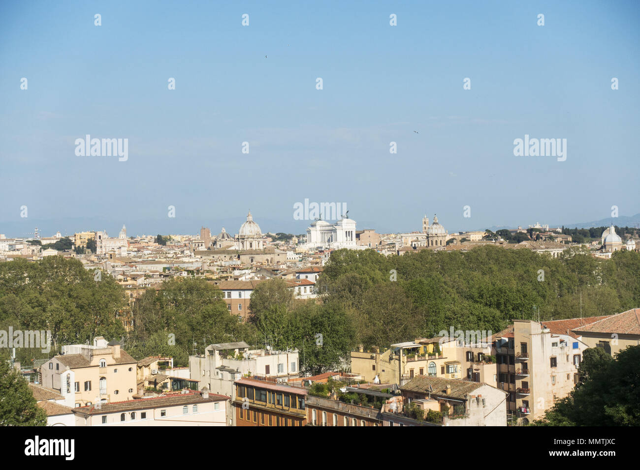 Rome cityscape from Janiculum hilll Stock Photo