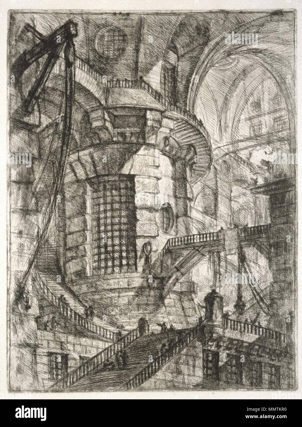The Round Tower, plate III from Le Carceri d'Invenzione. between 1747 and 1751. Brooklyn Museum - The Round Tower plate III from Invenzioni Capric di Carceri - Giovanni Battista Piranesi Stock Photo