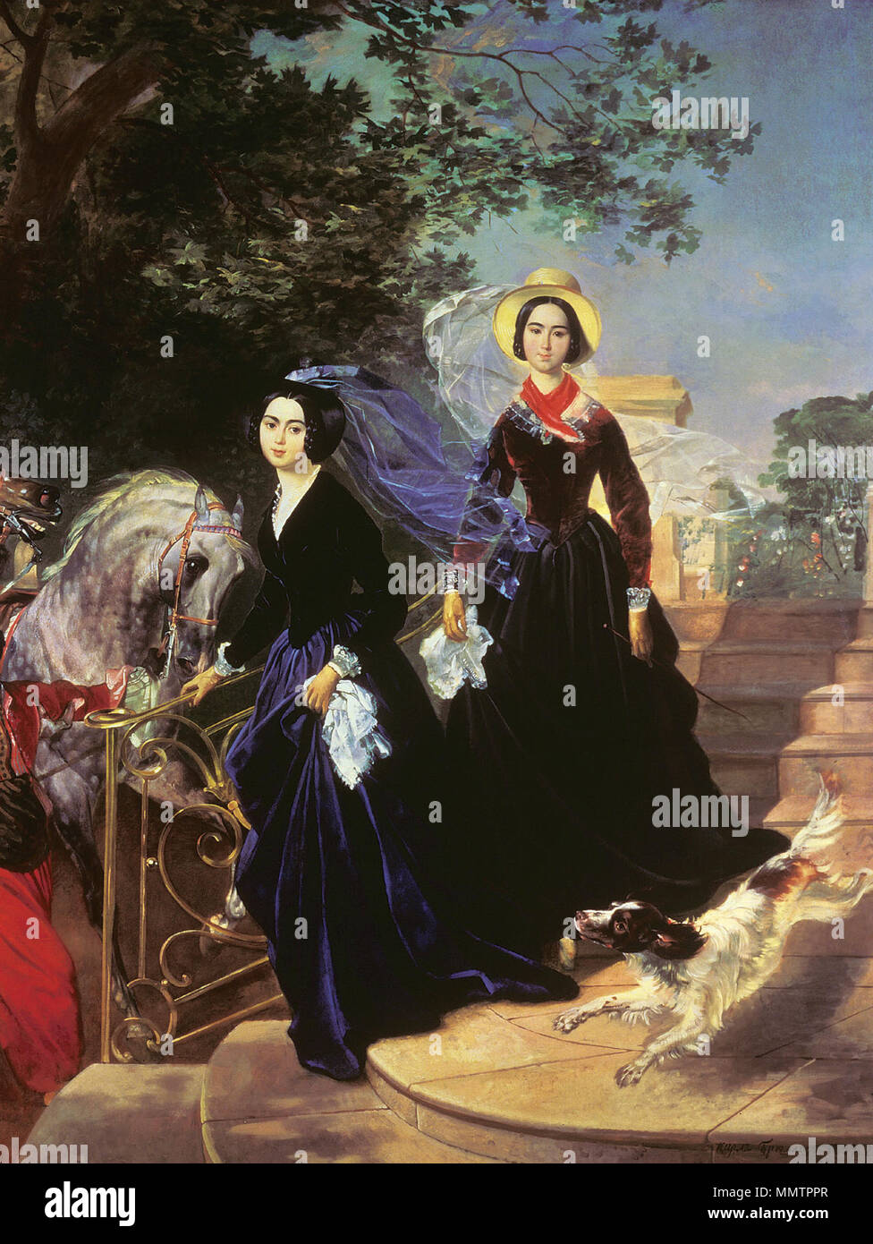 .  English: Portrait of the Shishmareva Sisters  The Shishmareva Sisters. 1839. 1839. Brullov shishmarevy Stock Photo