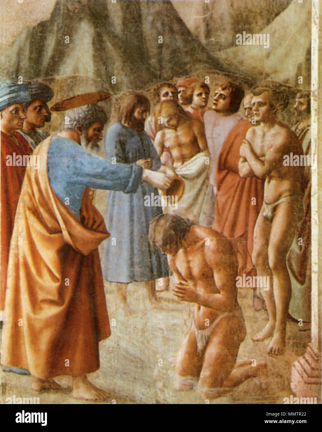 The Baptism of the Neophytes. between 1426 and 1427. Cappella brancacci ...