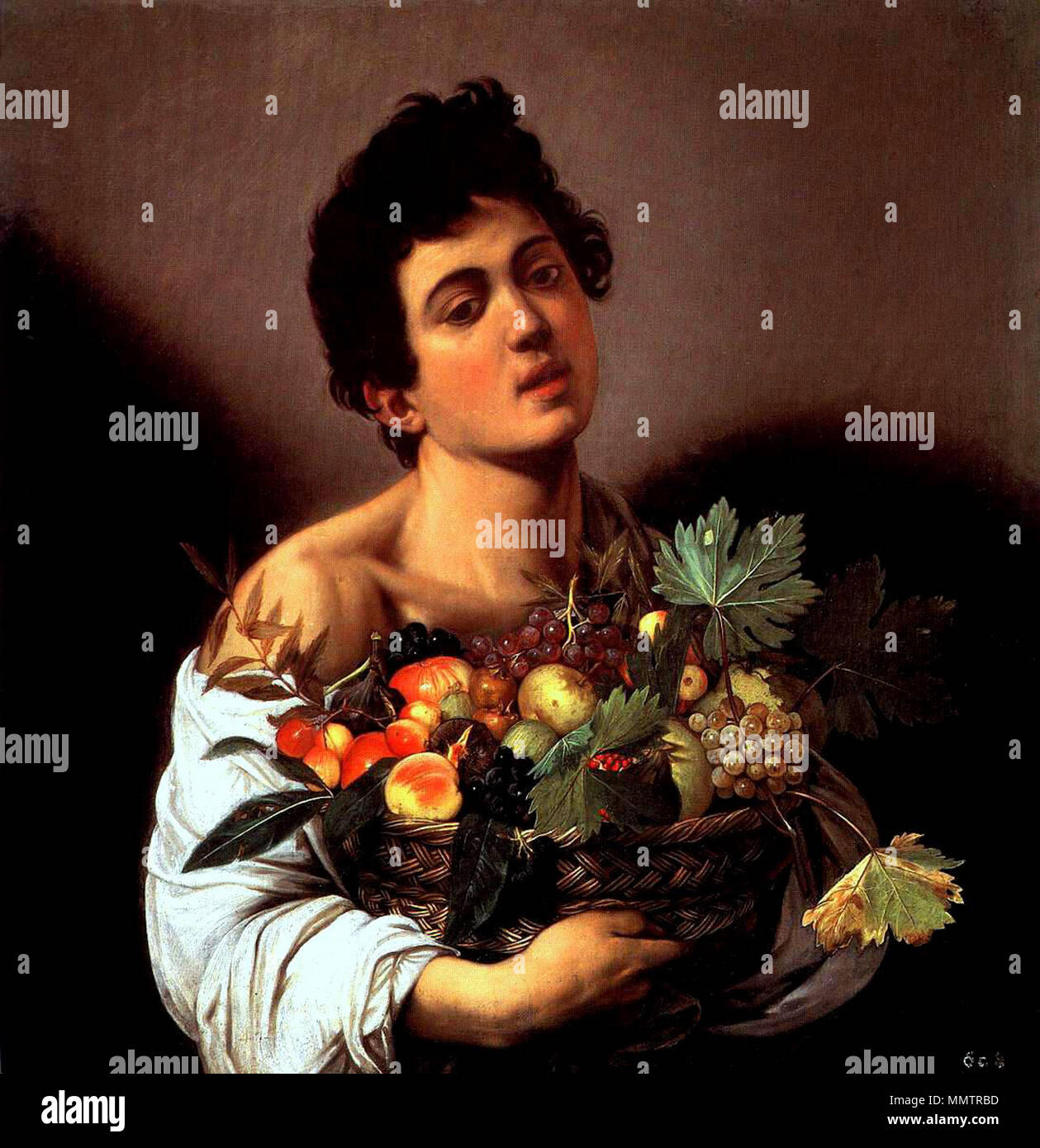 Boy with a Basket of Fruit. circa 1593. Caravaggio - Fanciullo con ...