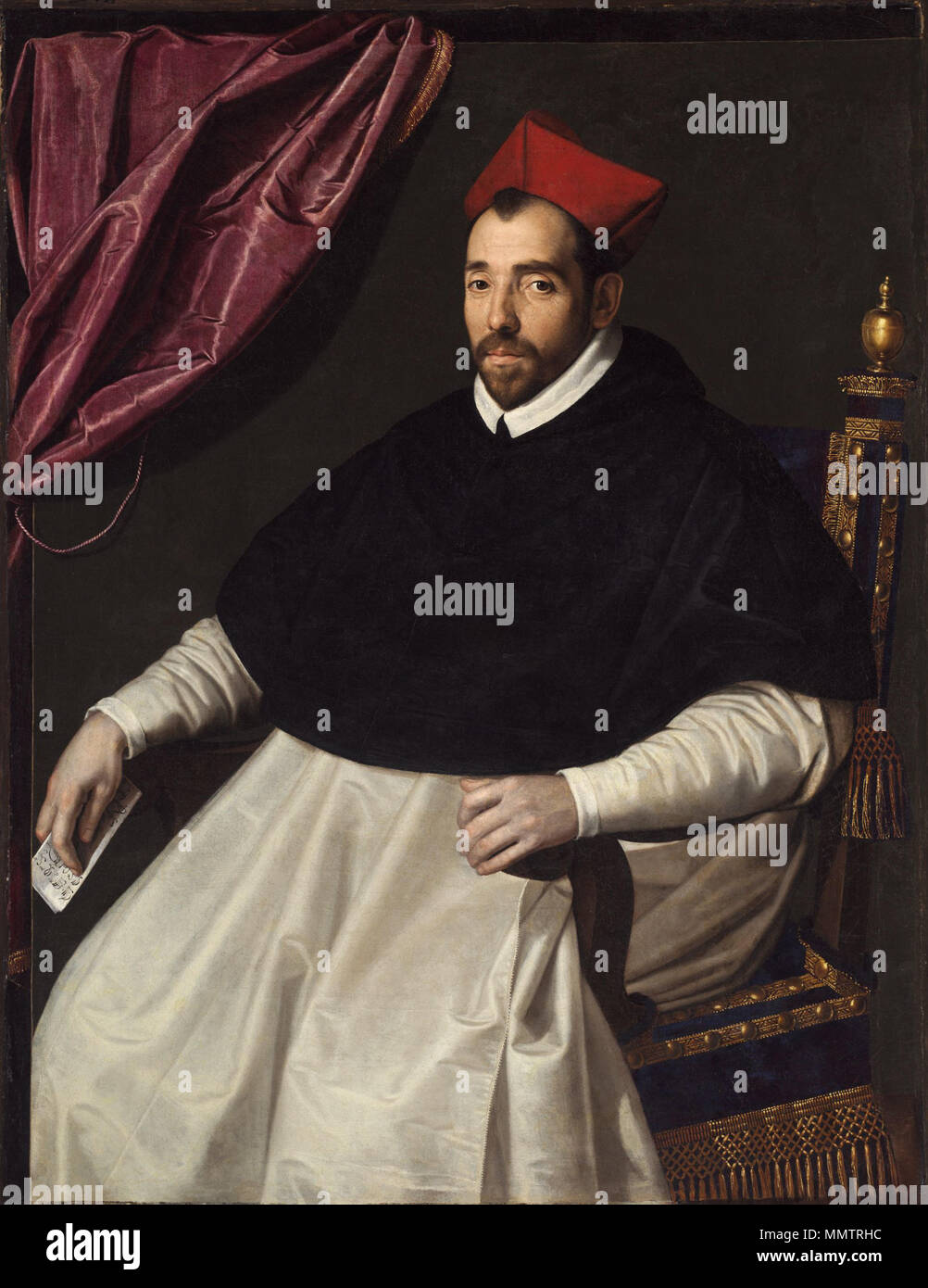 . English: Carlo Antonio (Michele) Bonelli Ghislieri, cardinal of the Roman Catholic Church  . 1586. Scipione Pulzone - Harvard Art Museums/Fogg Museum Cardinale michele bonelli ghislieri Stock Photo