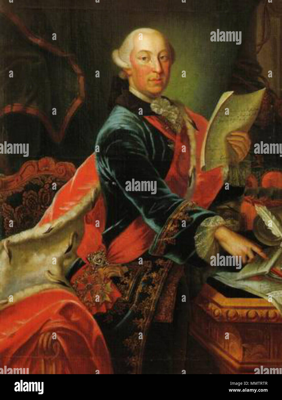 . Portrait of Charles Eugene, Duke of Württemberg (1728-1793)  . 18th century. Carl Eugen Stock Photo