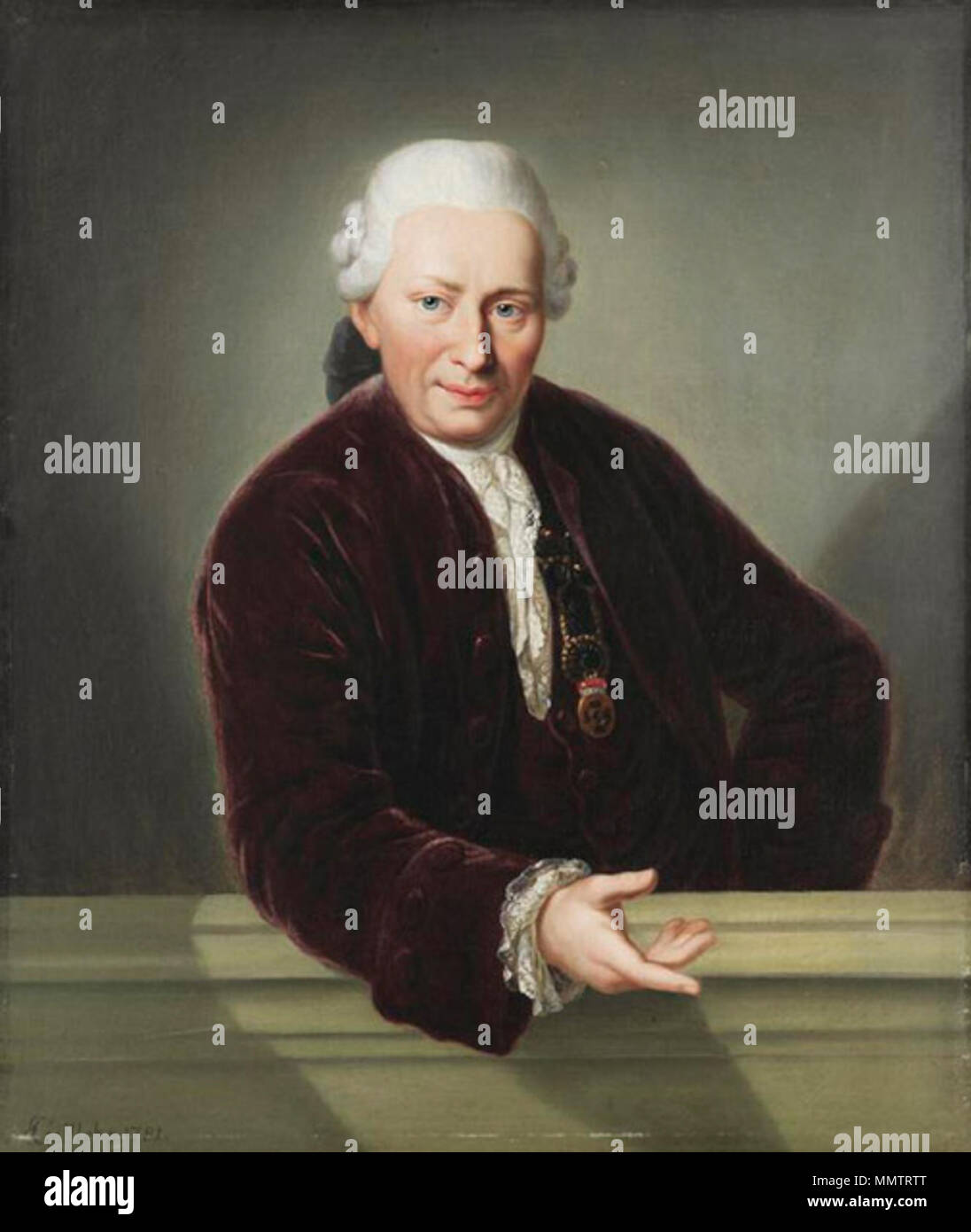 .  Deutsch: Portrait des Juristen Carl Ferdinand Hommel  . 1781. Carl Ferdinand Hommel Stock Photo