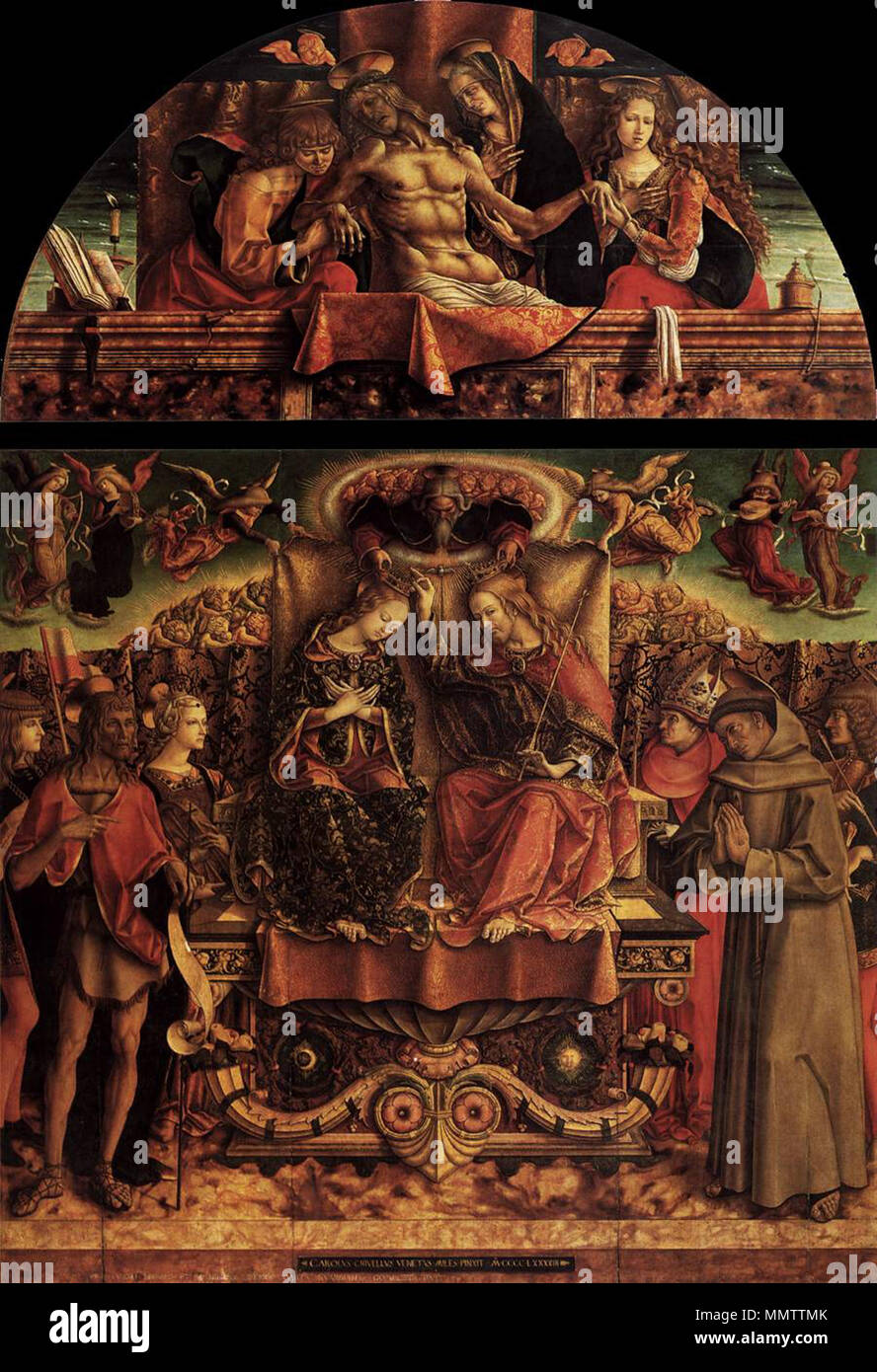 Coronation of the Virgin. 1493. Carlo Crivelli - Coronation of the Virgin - WGA5782 Stock Photo
